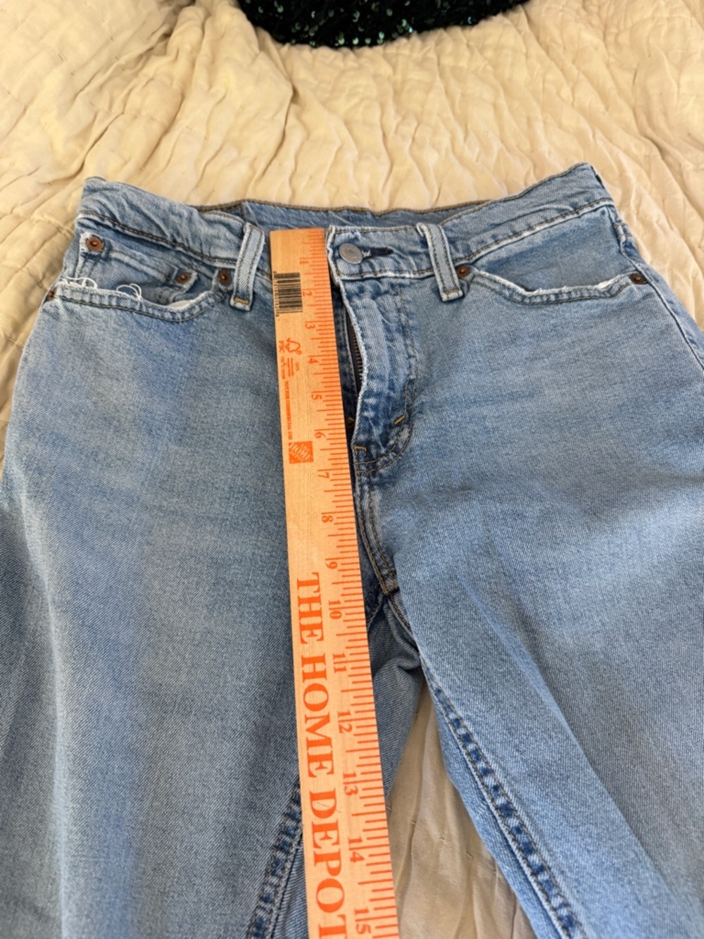 Levi's Light Blue Distressed Straight-Leg Jeans - Picture 8 of 12